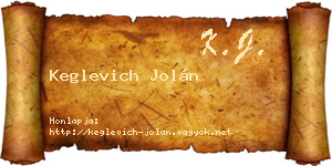 Keglevich Jolán névjegykártya