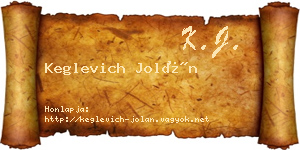 Keglevich Jolán névjegykártya
